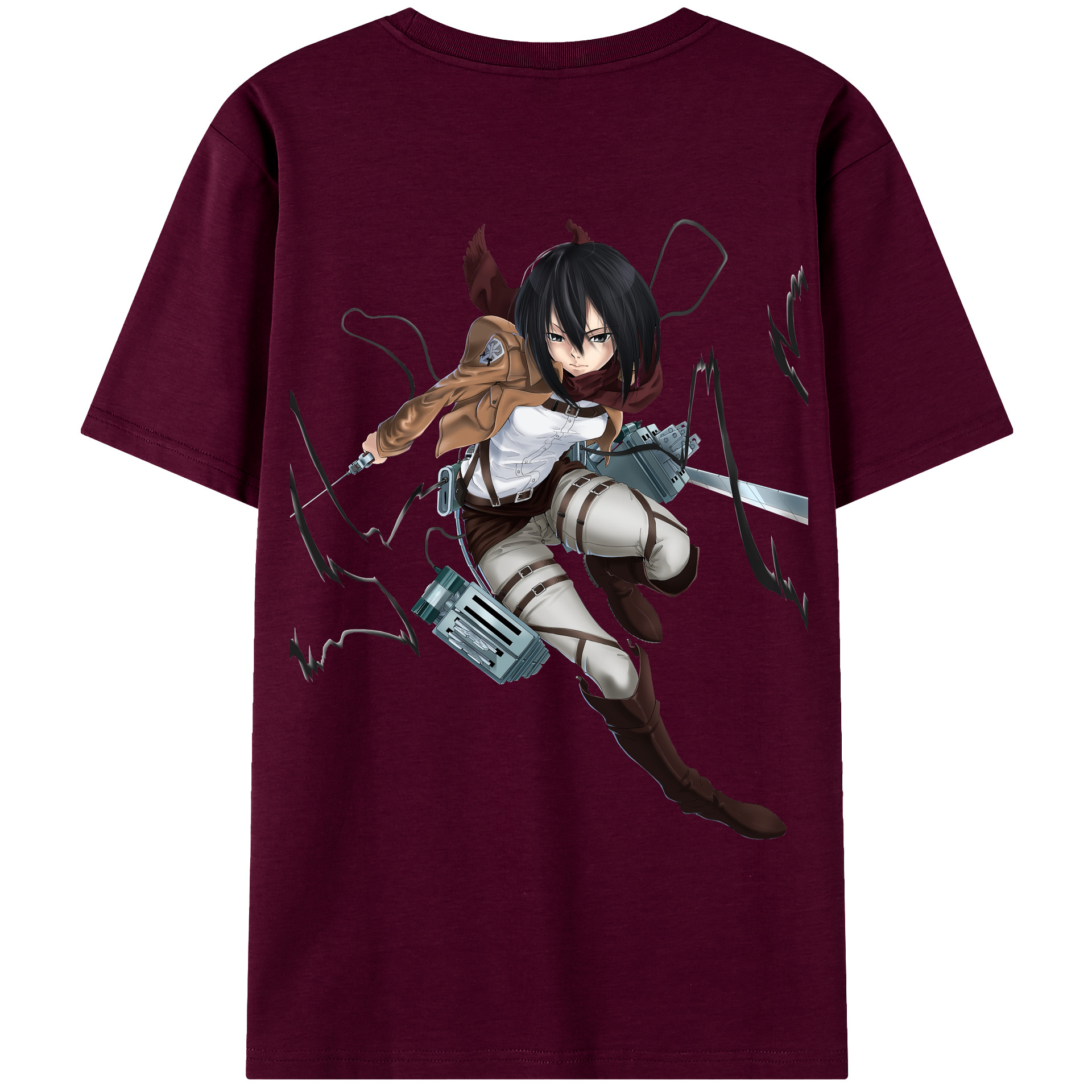 （画像用） 進撃の巨人 ミカサ·アッカーマン Attack on Titan Mikasa Ackerman レディース半袖Tシャツ(バックプリント)